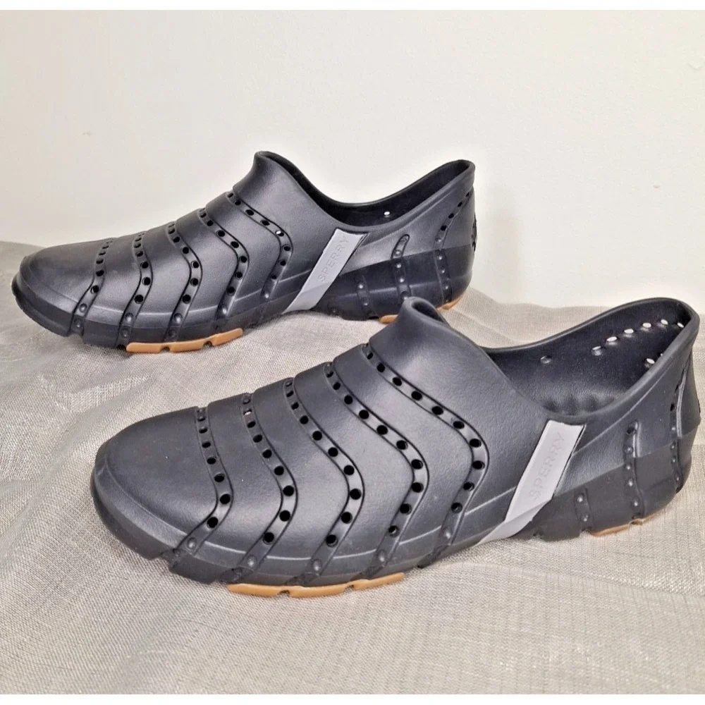 NEW Sperry Water Strider Black Mens 9 Waterproof Shoes Slip on Sports Womans‎ 10
